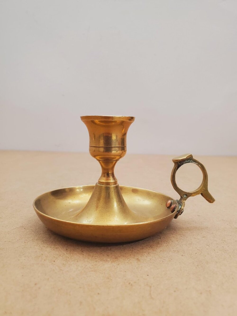 Vintage Brass Candle Holder - Brass Candlestick Holder - Brass Chamberstick -